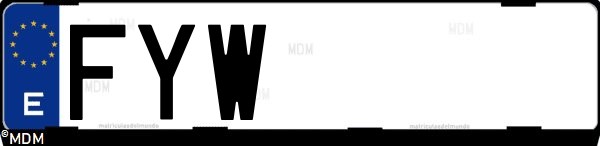 Matrícula española FYW, correspondiente al año 2007