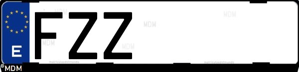Matrícula española FZZ, correspondiente al año 2008