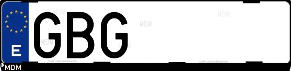 Matrícula española GBG, correspondiente al año 2008