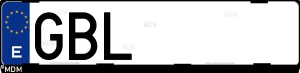 Matrícula española GBL, correspondiente al año 2008