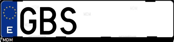 Matrícula española GBS, correspondiente al año 2008
