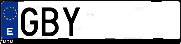 Matrícula española GBY, correspondiente al año 2008