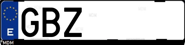 Matrícula española GBZ, correspondiente al año 2008