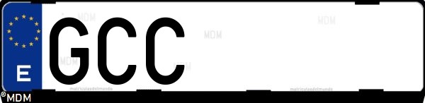 Matrícula española GCC, correspondiente al año 2008