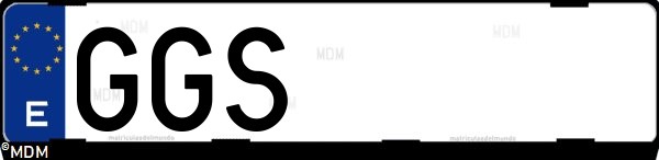 Matrícula española GGS, correspondiente al año 2008