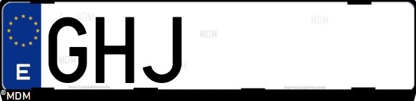 Matrícula española GHJ, correspondiente al año 2008