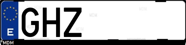 Matrícula española GHZ, correspondiente al año 2008