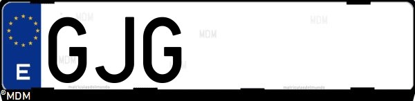 Matrícula española GJG, correspondiente al año 2008