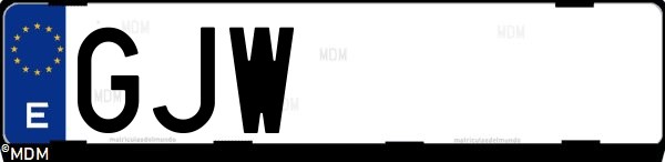 Matrícula española GJW, correspondiente al año 2008