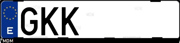 Matrícula española GKK, correspondiente al año 2009