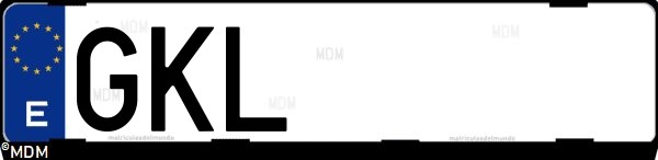 Matrícula española GKL, correspondiente al año 2009