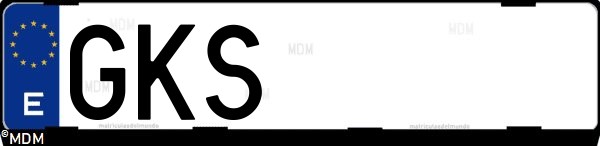 Matrícula española GKS, correspondiente al año 2009