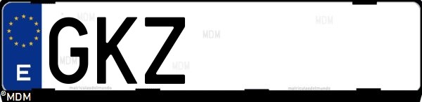 Matrícula española GKZ, correspondiente al año 2009