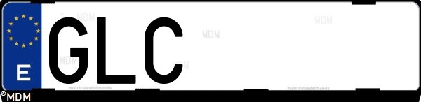 Matrícula española GLC, correspondiente al año 2009