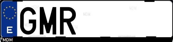 Matrícula española GMR, correspondiente al año 2009