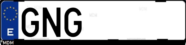 Matrícula española GNG, correspondiente al año 2009