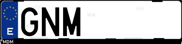 Matrícula española GNM, correspondiente al año 2009