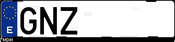 Matrícula española GNZ, correspondiente al año 2009