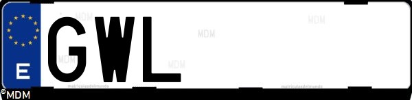 Matrícula española GWL, correspondiente al año 2010