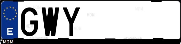 Matrícula española GWY, correspondiente al año 2010