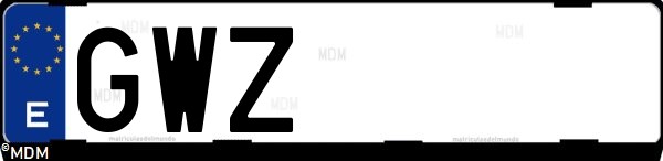 Matrícula española GWZ, correspondiente al año 2010