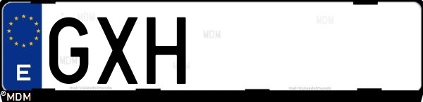 Matrícula española GXH, correspondiente al año 2010