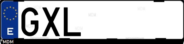 Matrícula española GXL, correspondiente al año 2010