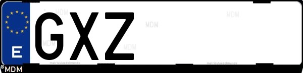 Matrícula española GXZ, correspondiente al año 2010