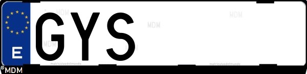 Matrícula española GYS, correspondiente al año 2010