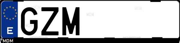 Matrícula española GZM, correspondiente al año 2010