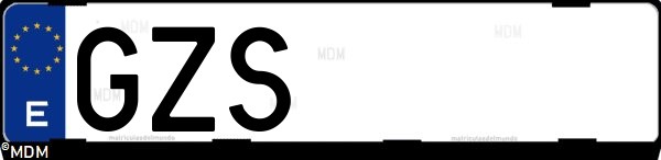 Matrícula española GZS, correspondiente al año 2010