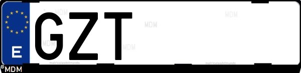 Matrícula española GZT, correspondiente al año 2010