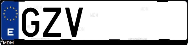 Matrícula española GZV, correspondiente al año 2010