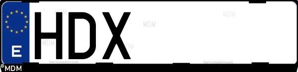 Matrícula española HDX, correspondiente al año 2011