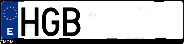 Matrícula española HGB, correspondiente al año 2011