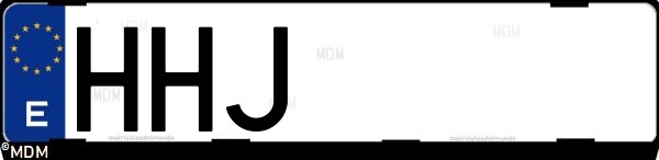 Matrícula española HHJ, correspondiente al año 2011