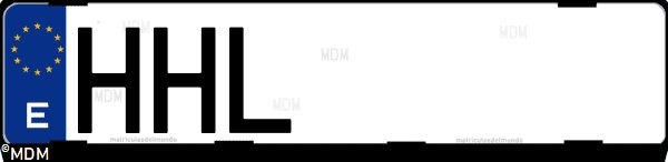 Matrícula española HHL, correspondiente al año 2011