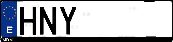 Matrícula española HNY, correspondiente al año 2013