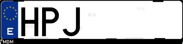 Matrícula española HPJ, correspondiente al año 2013
