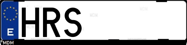 Matrícula española HRS, correspondiente al año 2013