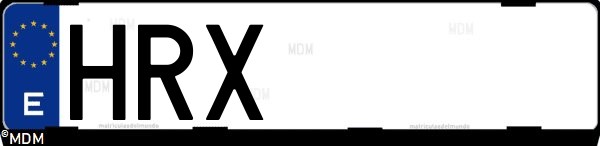 Matrícula española HRX, correspondiente al año 2013