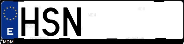 Matrícula española HSN, correspondiente al año 2013
