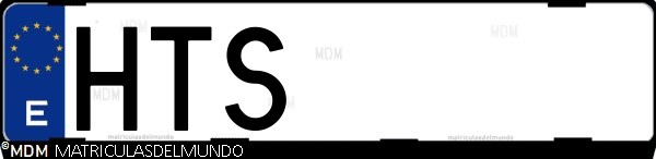 Matrícula española HTS, correspondiente al año 2013