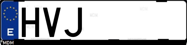 Matrícula española HVJ, correspondiente al año 2014