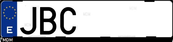 Matrícula española JBC, correspondiente al año 2014
