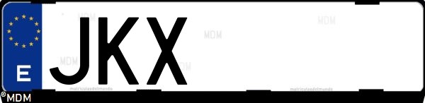 Matrícula española JKX, correspondiente al año 2015