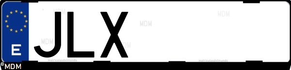 Matrícula española JLX, correspondiente al año 2016