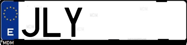 Matrícula española JLY, correspondiente al año 2016