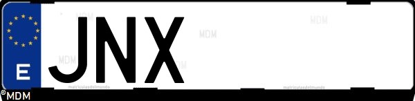 Matrícula española JNX, correspondiente al año 2016