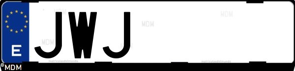 Matrícula española JWJ, correspondiente al año 2017